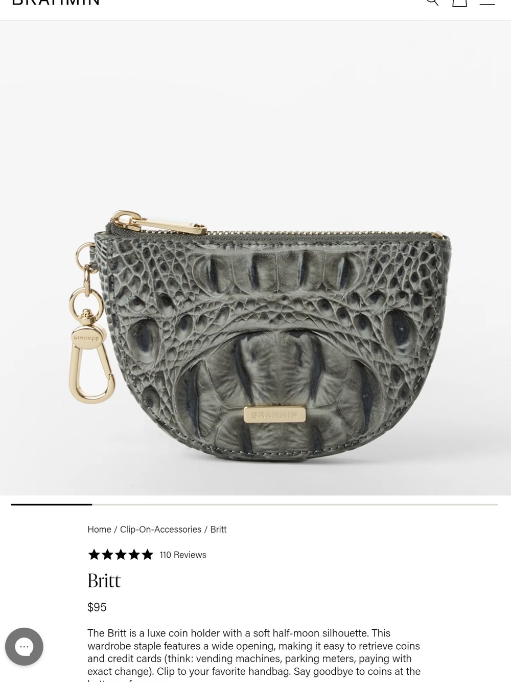Brahmin Melinda Croc-Embossed Bucket Bag in Grey Plus 2 Additional Accessories - Picture 3 of 9